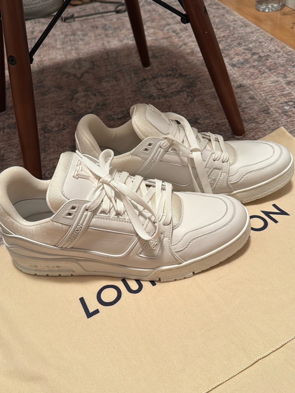 Louis Vuitton Men's Cream/White Low-Top Sneakers